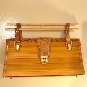 Bolsos de Madera handmade wood & leather handbag
